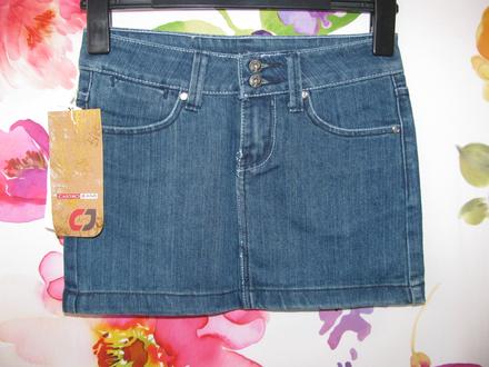 Džínová elastická minisukně, 34