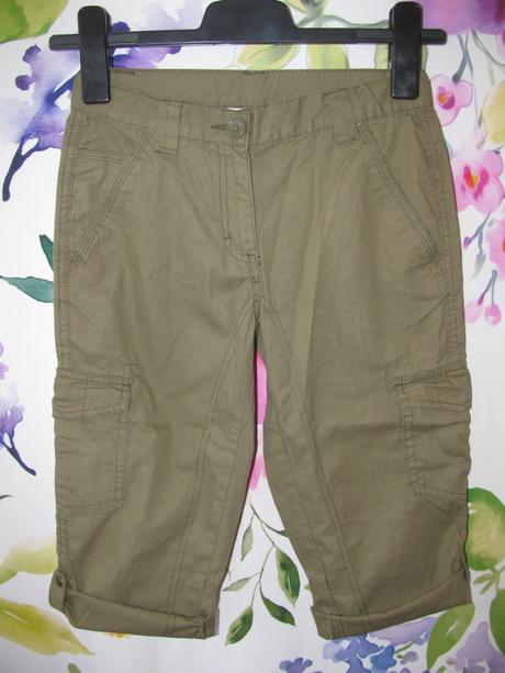 Dívčí plátěné capri khaki kalhoty, 140