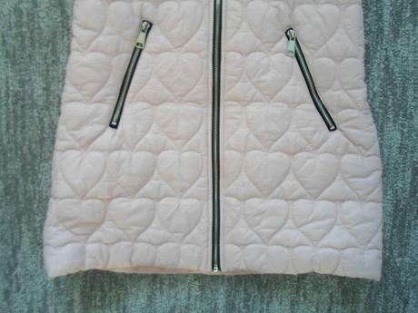 Růžová dlouhá delší zateplená vesta, s