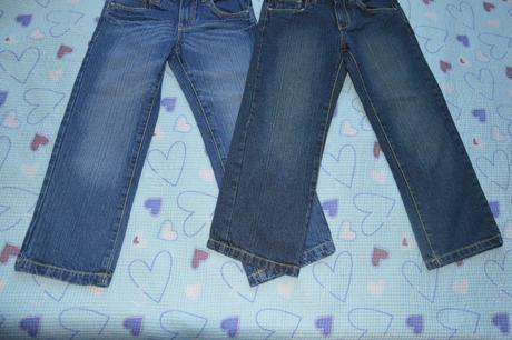 2x  bavněné džíny regulace v pase, 122