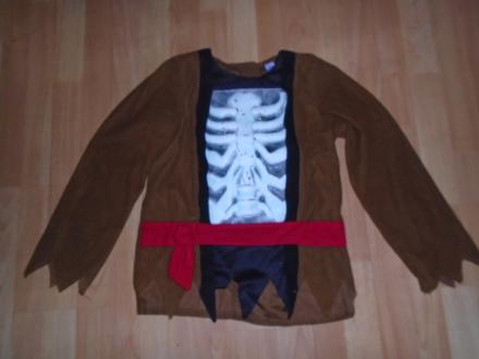 Maska kostým pirát kostra halloween vel 146/156,