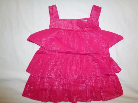 Luxusní růžovo stříbrný volánový top, old navy,92