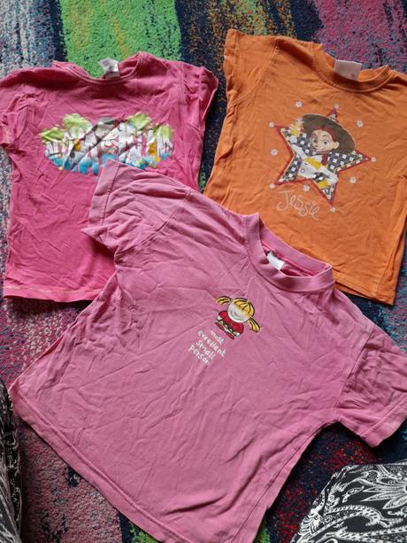 3x tričko krátký rukáv s obrázkem na holku, 80