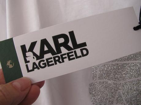 Bavlněné bílé tričko s potiskem karl lagerfeld, xl