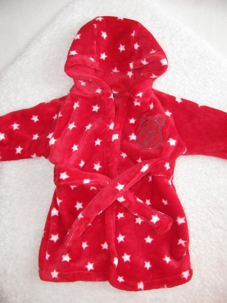 Malinově červený fleecový župan s kapucí disney, disney,68