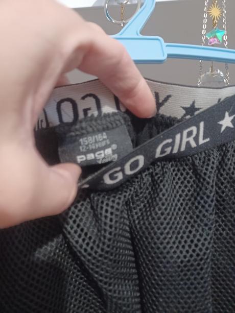 Tylová sukně s nápisem 158/164, xs/s, takko,164