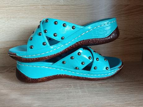 Tyrkysové nazouváky vel. 38, 38