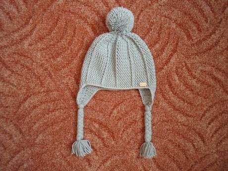 Šedá zimní čepice čepička ušanka háčkovaná, 116