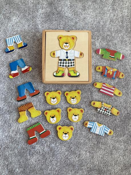 Dřevěná skládačka medvídek, 
