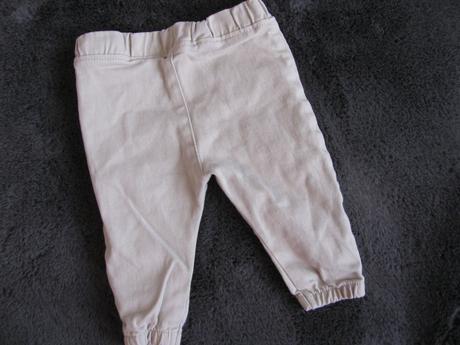 Pružné béžové džínové kalhoty v pase do gumy m&s, marks & spencer,68