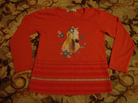 Tričko s koníkem (dlouhý rukáv), vel. 116/122, 116