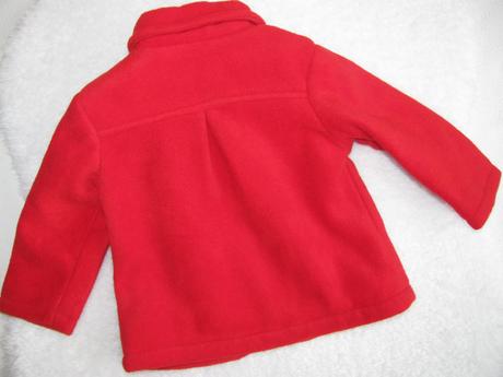 Přechodný fleecový červený kabátek, st. bernard,74