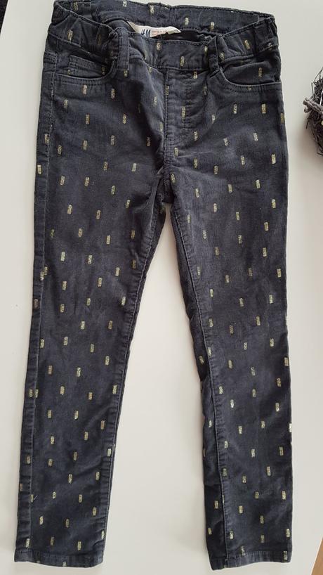 Dětské šedé se zlatým vzorem kalhoty/džegíny h&m, h&m,116