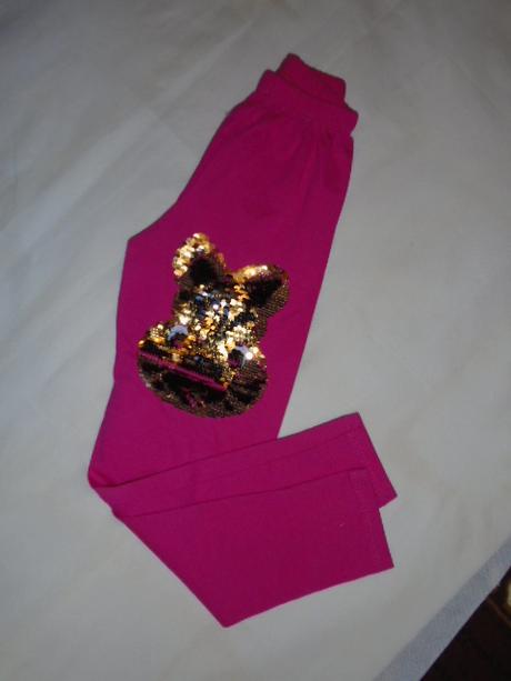 Leginy zajíc měnící měnivé flitry vel 134/140, 128 / 134 / 140