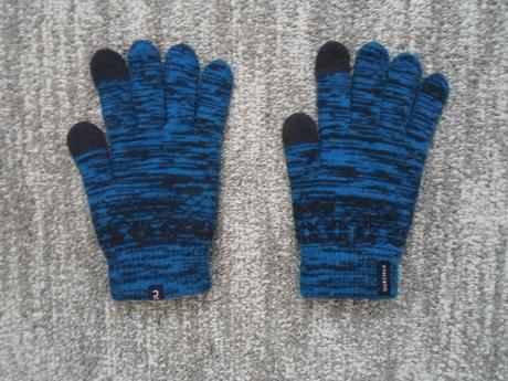 Modré prstové rukavice rukavičky dotykové, quechua,140