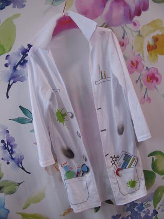 Kostým na karneval-plášť laborant, chemik/unisex, 