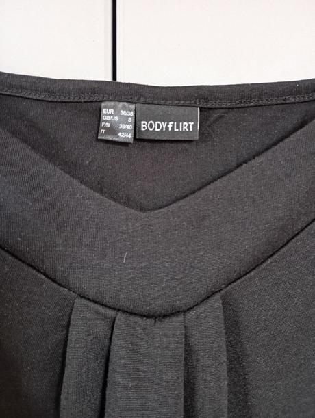 Krásný černý top bonprix s lemem, bonprix,38