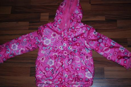 Růžová květovaná bunda s rukavičkama, ladybird,86