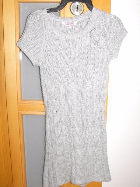 Šedé pletené šaty miss e-vie, evie angel,116