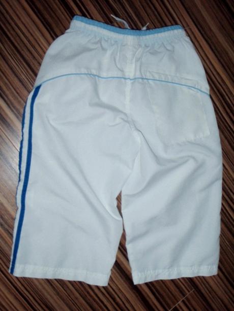 Luxusní bílé 3/4 šusťákové kalhoty, 140