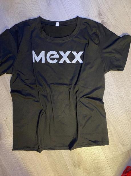Krásné nové černé triko s nápisem mexx vel.42/xl, 42 / xl