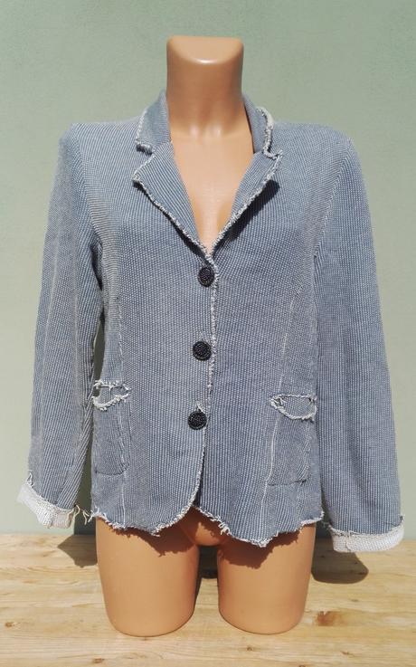 Modro bílé bavlněné sako mikina container - vel.40, 40