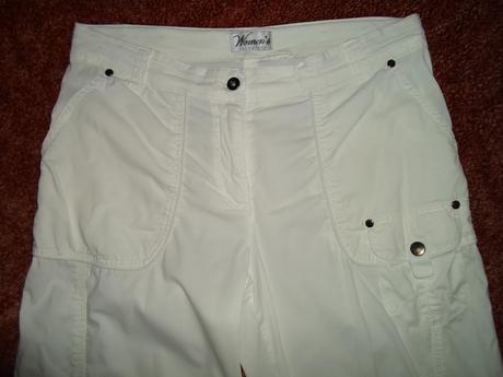 Bílé kalhoty 7/8, kraťasy 3/4 rollup, women'secret,40