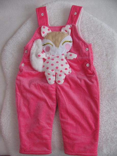 Teplá sametková souprava-kalhoty, kabátek s kapucí, 80