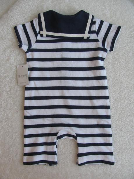 Letní bavlněný modro bílý overal v.3-6 měs., matalan,68