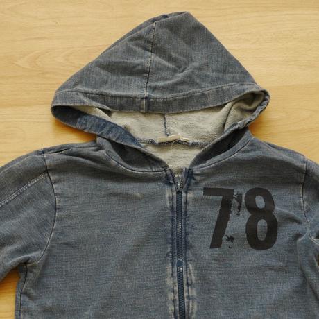 Dzinovy vzhled modra mikina s kapucou 158/164, kids,158