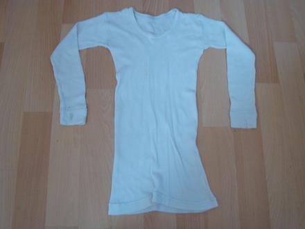 Triko s dlouhým rukávem - bílé, 3-5 let, 104