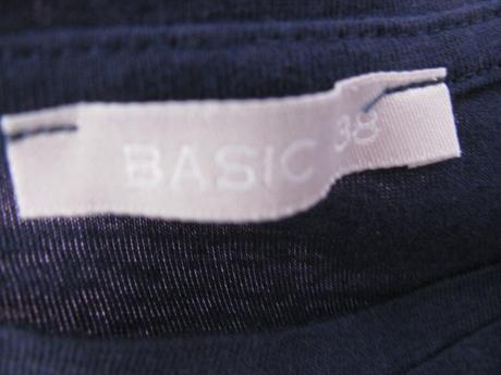 Dámské tmavě modré prodloužené tričko basic, basics,38