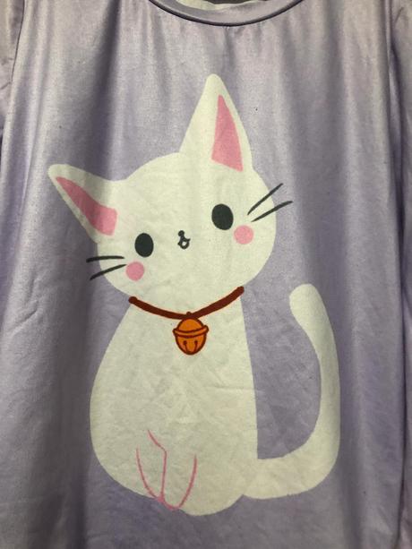 Fialové triko s kočkou, 140
