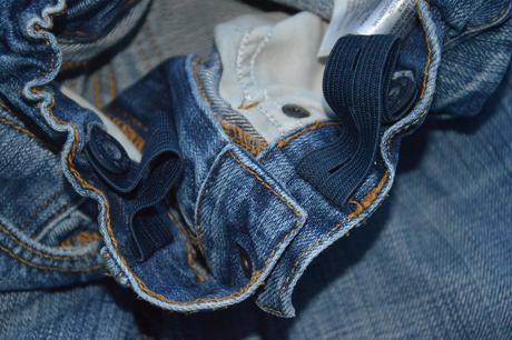 110 116 bavněné džíny, regulace v pase, h&m,110