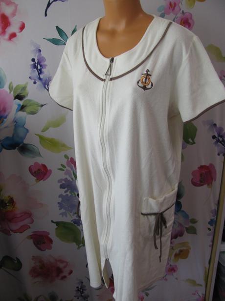 Dámský krátký froté župan propínací na zip, xl