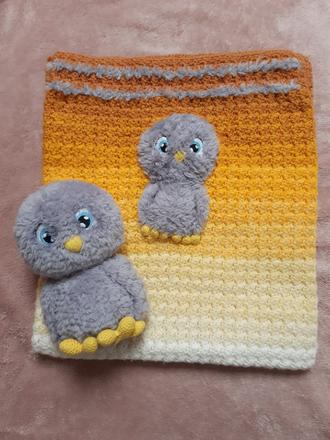 Zimní deka se sovičkou+plyšák, 