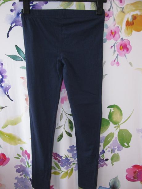 Tmavě modré elastické bavlněné legíny, 158