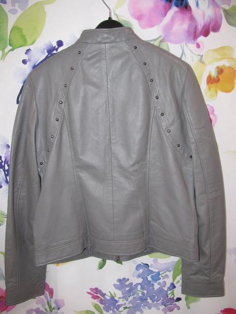 Dámská šedá bunda ze speciální jemné kůže, 46