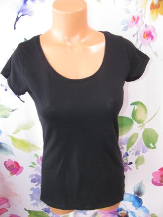 Bavlněné černé tričko, dámské, dívčí h&m, h&m,m