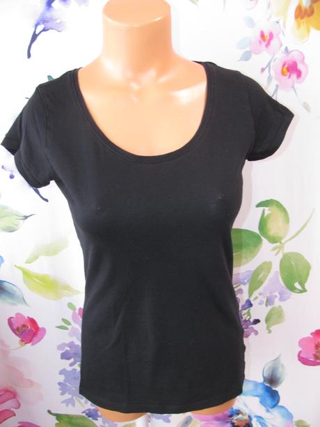 Bavlněné černé tričko, dámské, dívčí h&m, h&m,m