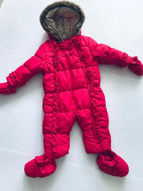 Kombinéza zimní malinově červená  - v. 6/9 mě, miniclub,74