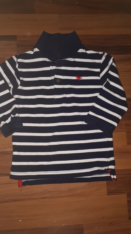 Pruhované černé polo tričko 86 next, next,86