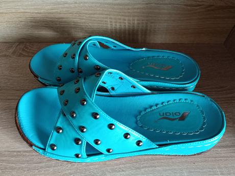 Tyrkysové nazouváky vel. 38, 38