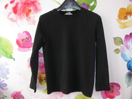 Dětské černé bavlněné tričko / unisex, h&m,122
