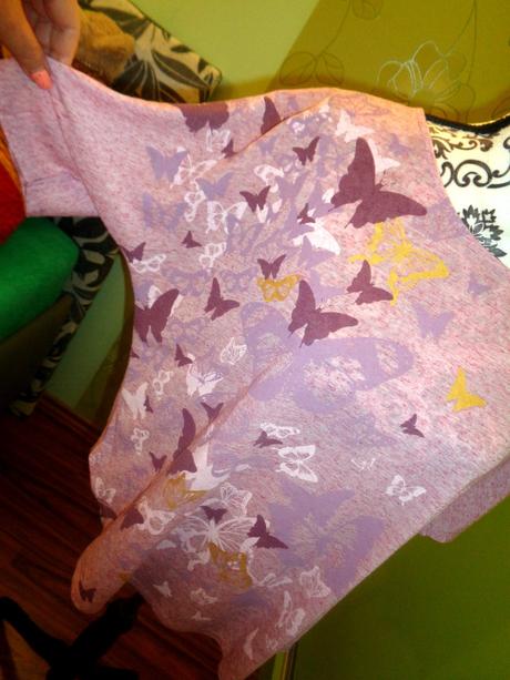 Volné melírované tričko s motýly, next,42