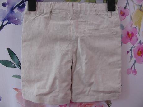 Béžové tenké šortky s jemným proužkem, primark,104