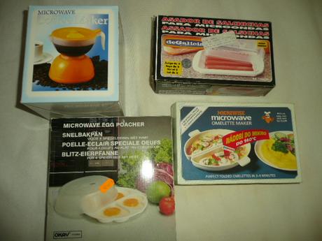 Mikrovlnná trouba nádobí kafe párky vejce,