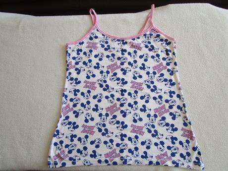 Velmi pěkný bílý bavl. elast. top mickey mouse, disney,s