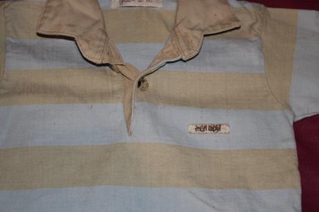 Klučičí halenka s límečkem - proužky, 68