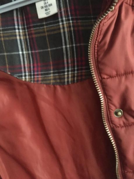 Vel. 34 rezavá teplá vesta - chybí kapuce, h&m,34